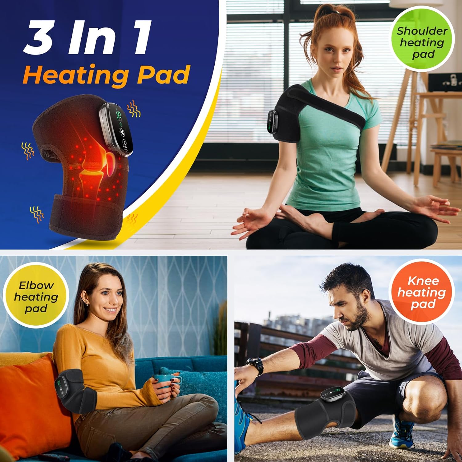 KneeRelief™ Pro – Heated Knee Wrap with Vibration Massage