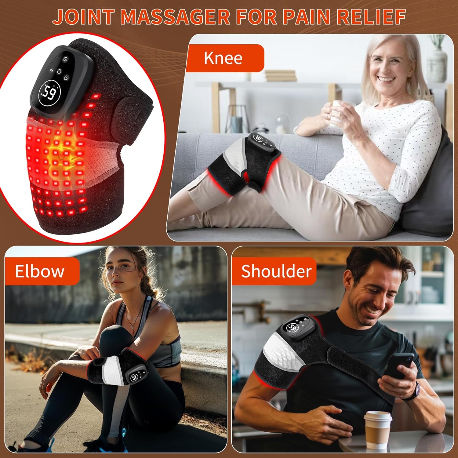 KneeRelief™ Pro – Heated Knee Wrap with Vibration Massage
