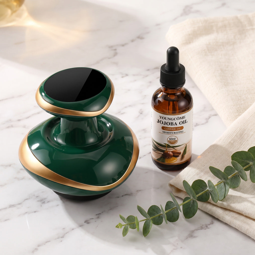 MeridiGlow Pro device with Pure Jojoba Oil - LUMOAUR