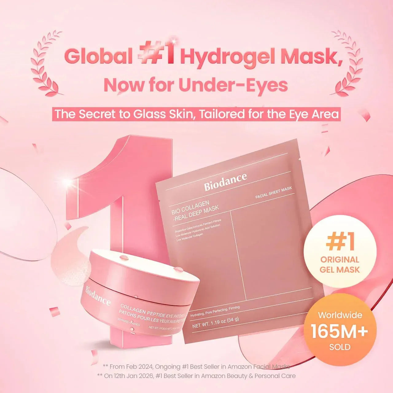 Diamond-Gel Collagen Peptide Eye Patches - LUMOAUR
